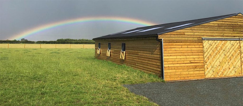 Timber Frame Horse Stable Equestrian Rainbow