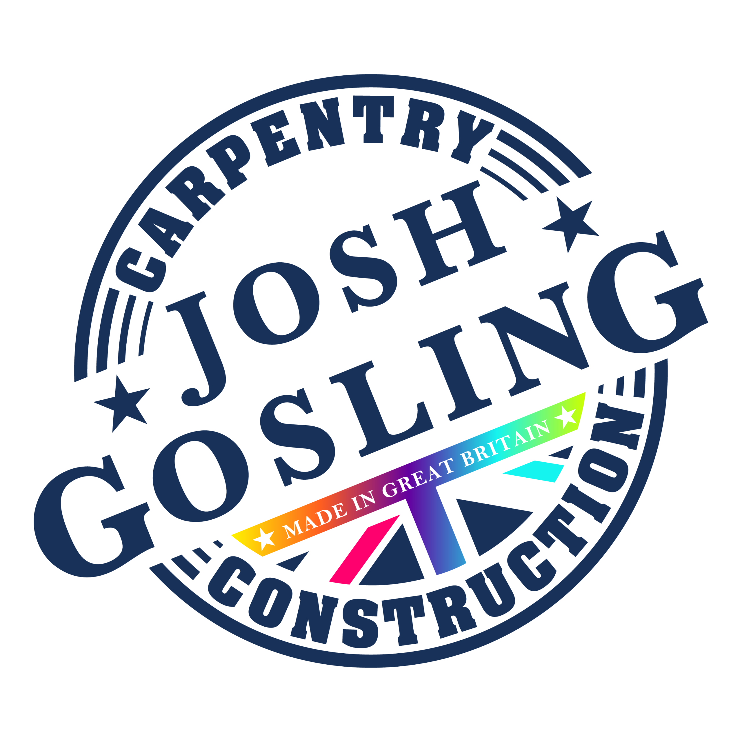 Josh Gosling Construction Carpentry Rainbow Logo